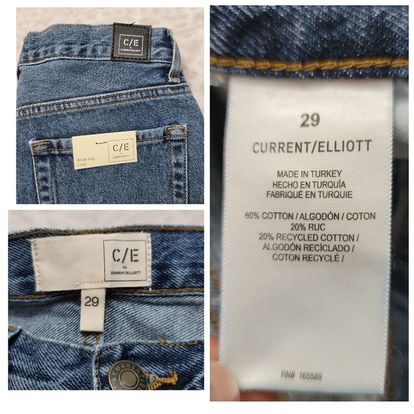 Current/Elliott Women's Wide Leg Crop Jeans Size 29 NWT Bromes Blue - Picture 16 of 16